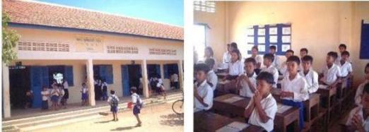 写真：沖縄学校とそこで学ぶ児童達