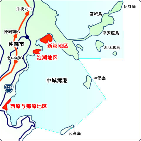 地図：各港湾施設の位置図