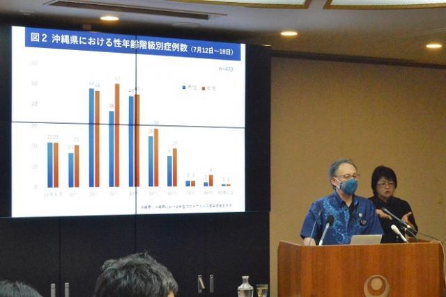 写真：玉城知事会見の様子