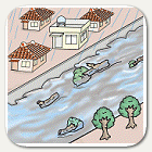 イラスト:川の濁りや流木