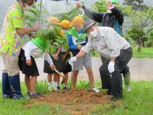 写真：第72回沖縄県植樹祭　植樹行事1