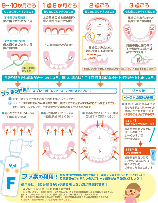 イラスト：むし歯の予防は毎日の仕上げみがきから！