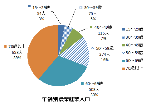 グラフ：年齢別農業就業人口