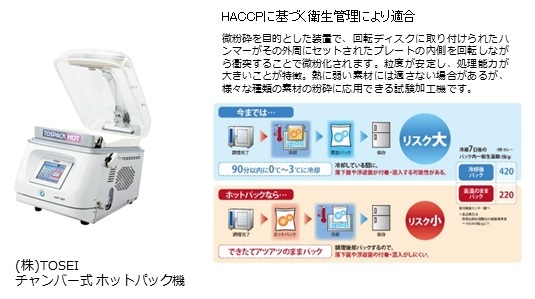 写真：チャンバー式ホットパック機