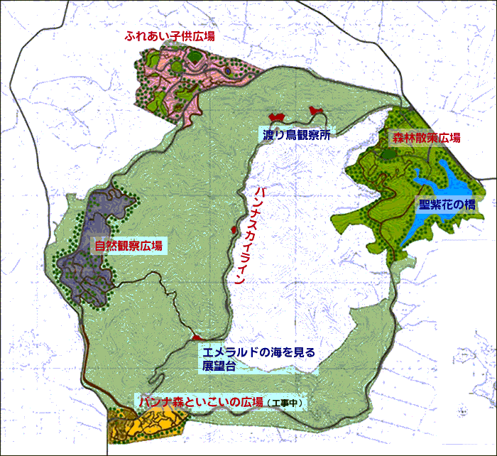 地図：バンナ公園の施設図