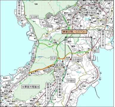 写真：宜野湾北中城線位置図