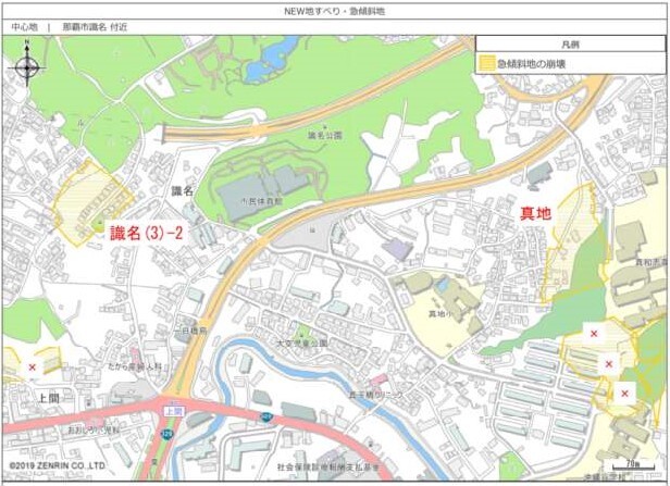 地図：識名(3)-2と真地の位置図