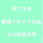 イラスト：省エネ法　建設リサイクル法　その他法令等