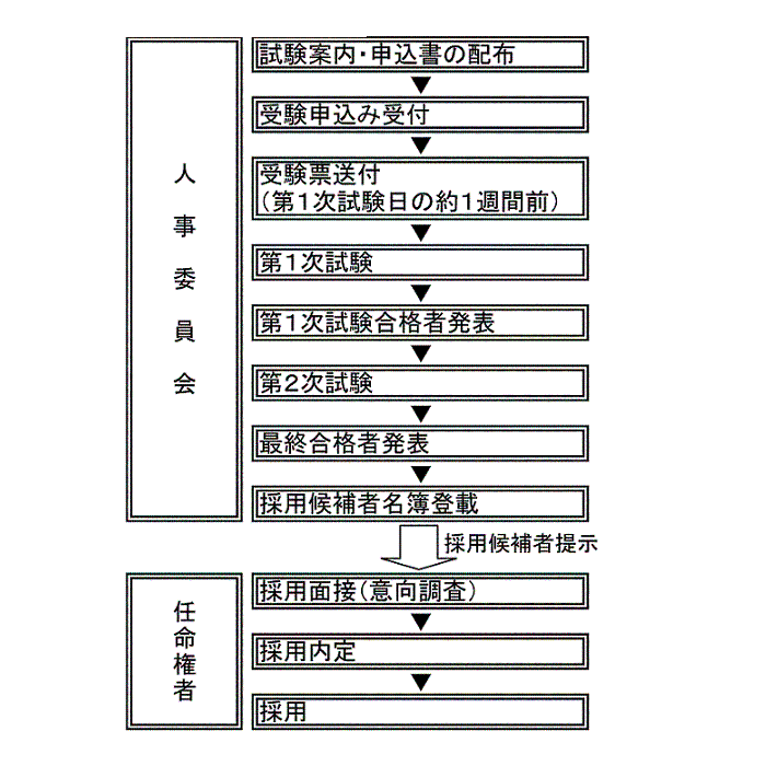 図：受験申込みから採用まで