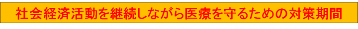 社会経済活動を継続しながら医療を守るための対策期間