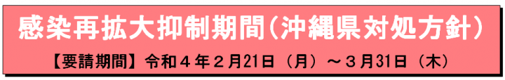 イラスト：幹線再拡大抑制期間（沖縄県対処方針）