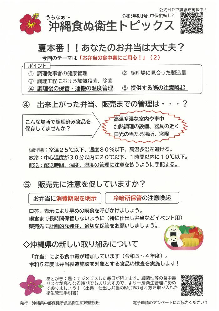 うちなぁ～食ぬ衛生トピックス令和5年8月号（中保広Vol.2）