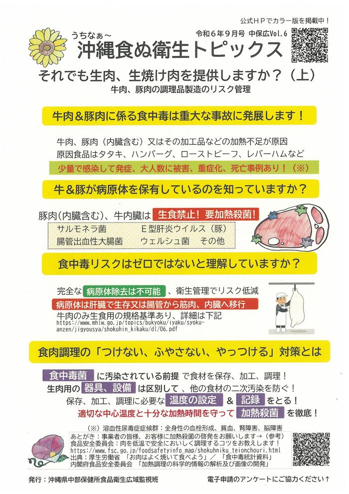 うちなぁ～食ぬ衛生トピックス令和6年9月号Vol.6