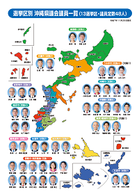 選挙区別　沖縄県議会議員一覧チラシ（表面）
