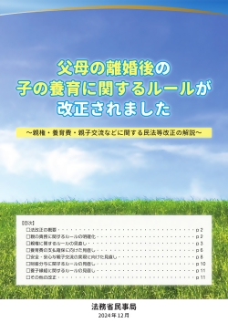 親権・養育費・親子交流などに関する民法等改正の解説