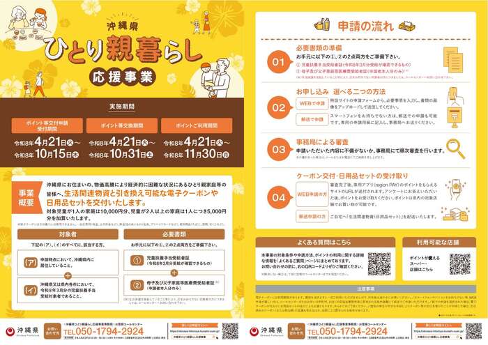 ひとり親家庭暮らし応援事業チラシ