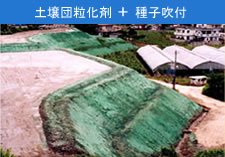 土壌団粒化剤+種子吹付