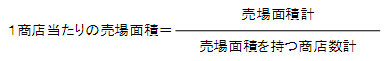 1商店当たりの売場面積